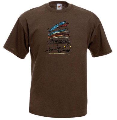 ΚΑΦΕ t-shirt FRUIT OF THE LOOM με στάμπα BUS